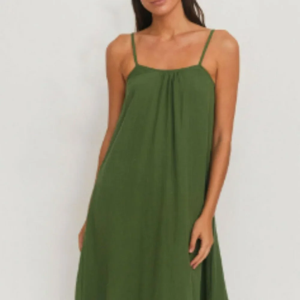 NWT Citrine Swim‎ Forest Green Della Dress Size Small Adjustable Straps